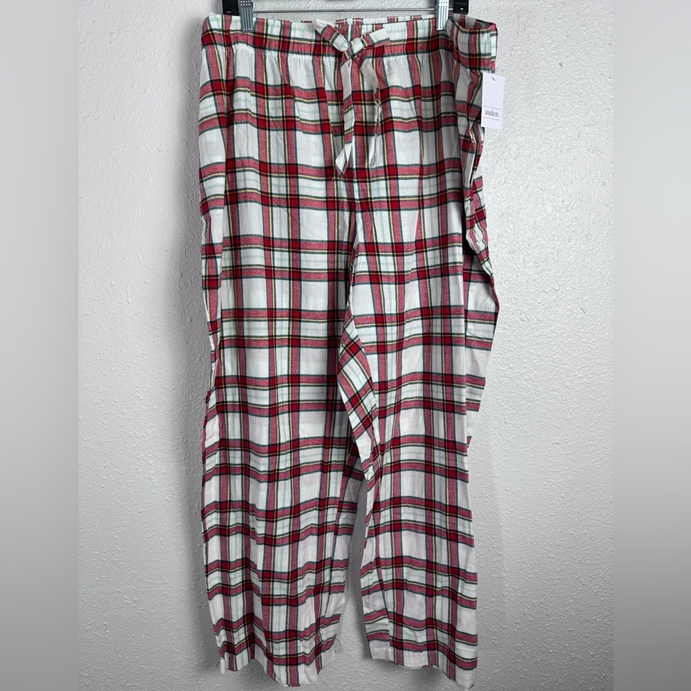 Auden Red and White Plaid Lounge‎ Pants Size 2X